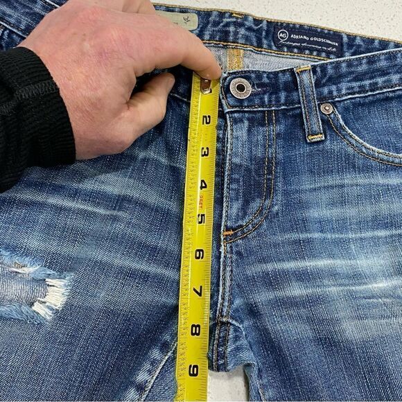 AG 27x31 The Stilt Cigarette Low Rise Distressed Stretch Jeans EUC - Picture 4 of 9